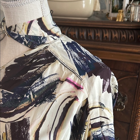 Zara Abstract Long Sleeve Dress 2pc Skirt and Top - Picture 4 of 5